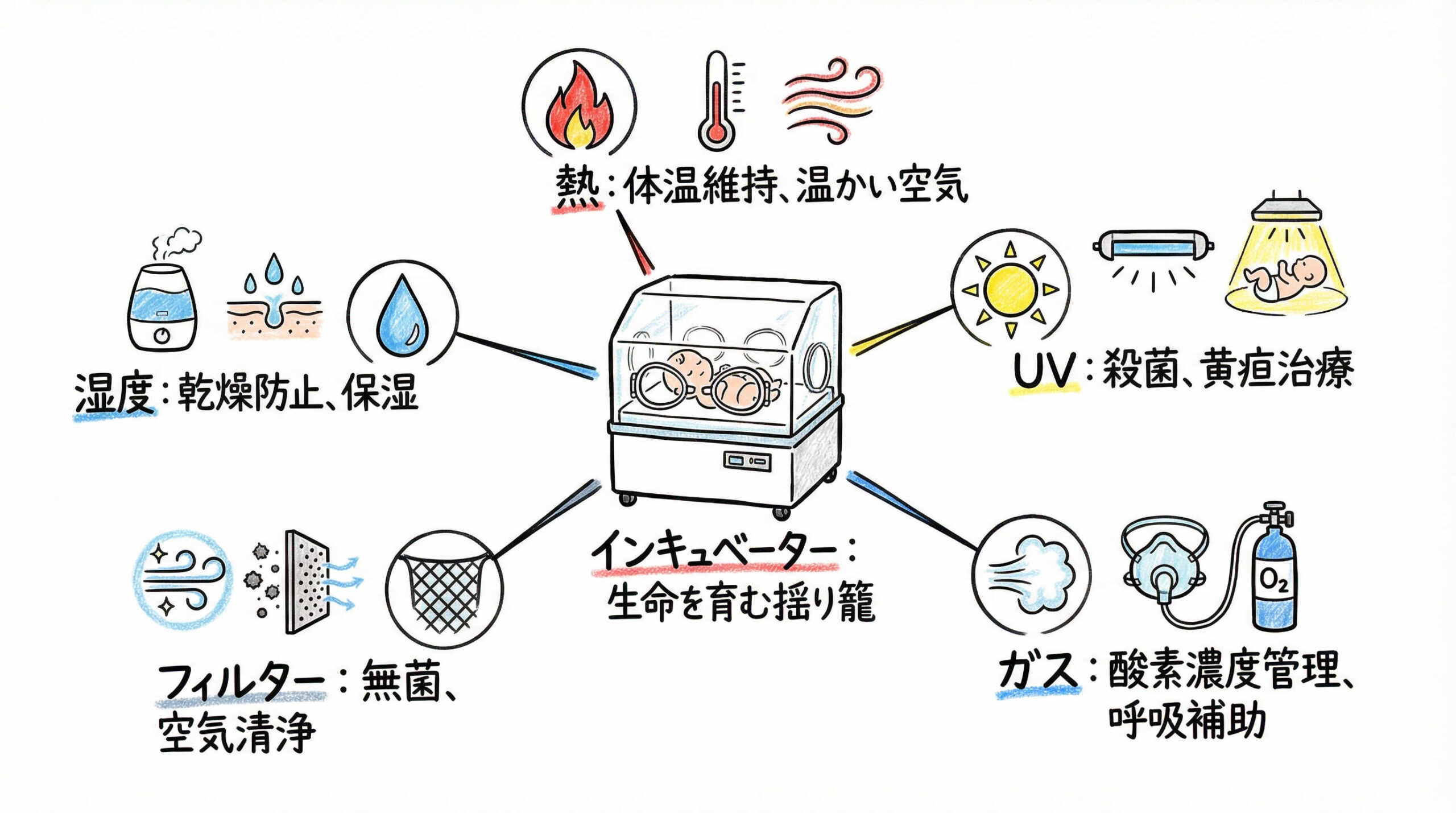 インキュベーターに搭載される主な滅菌・除染機能の種類と特徴