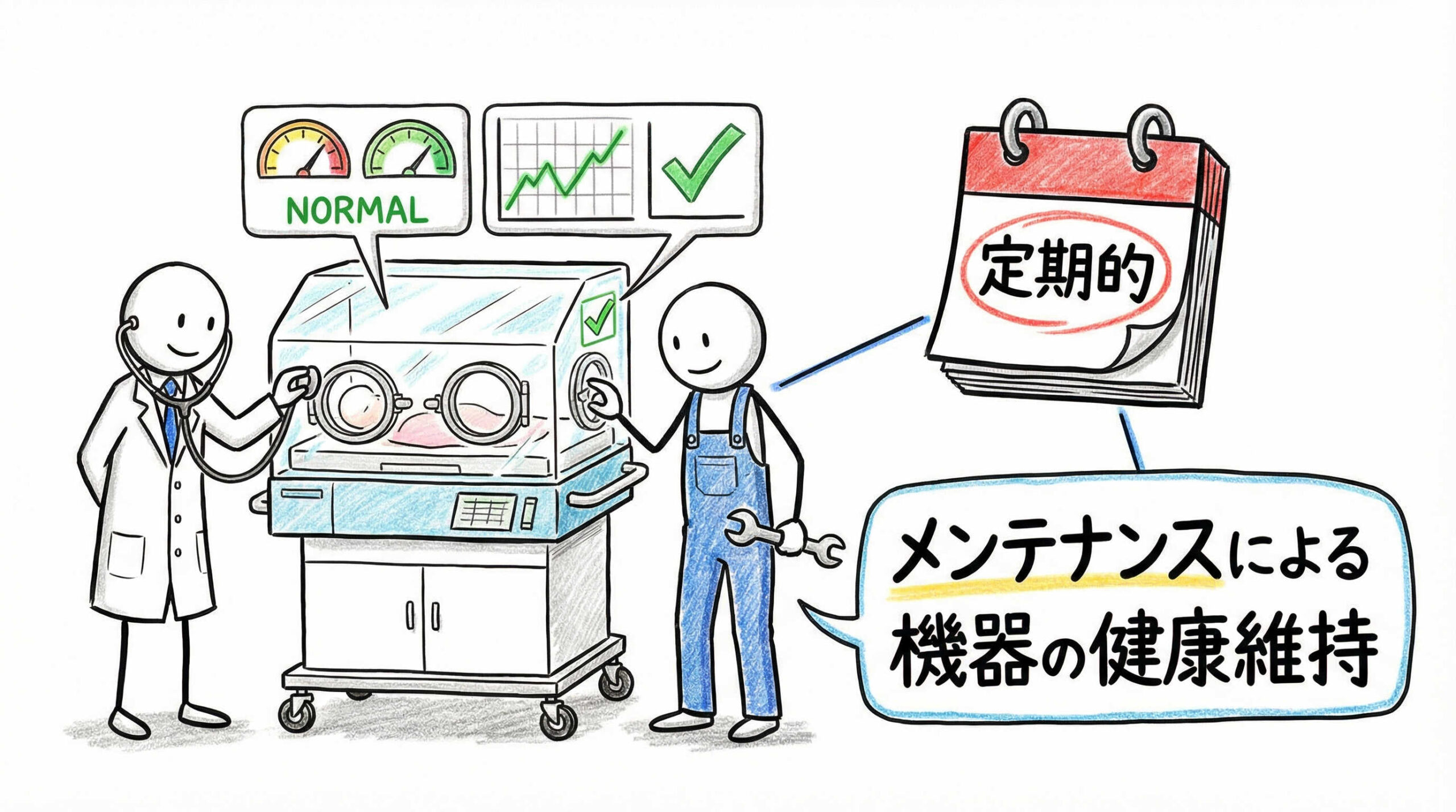 機器の精度を維持するための校正(キャリブレーション)と定期メンテナンス
