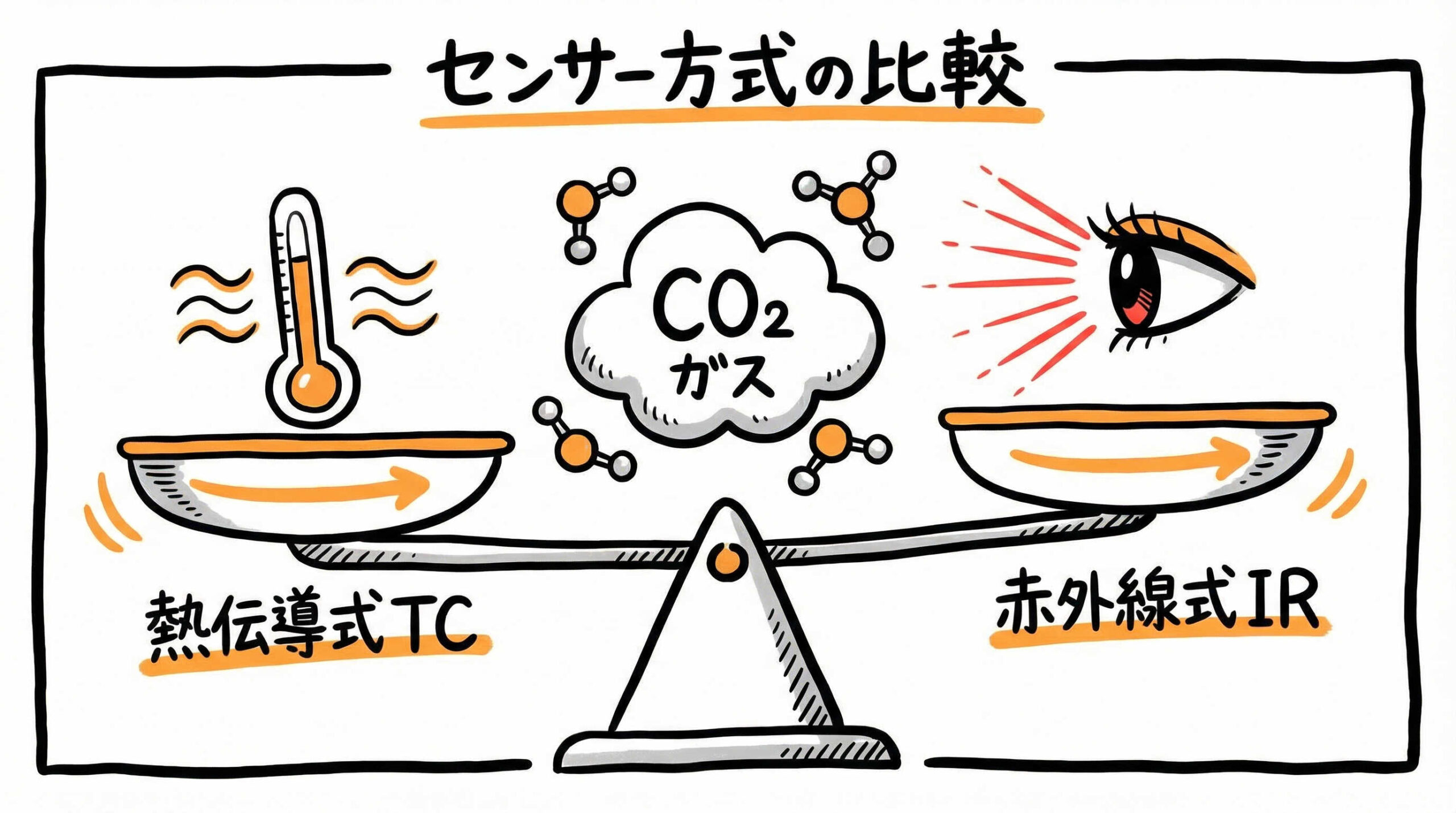 CO2濃度検知センサーの種類と測定メカニズム